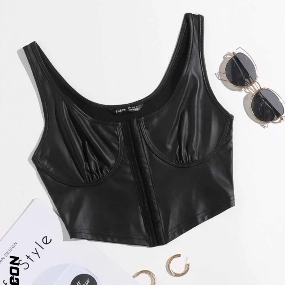 Faux Leather Corsette SHEIN Size Xs Cropped
